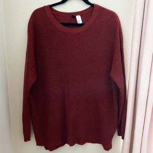 H& M Oversized Maroon Sweater- Size Large